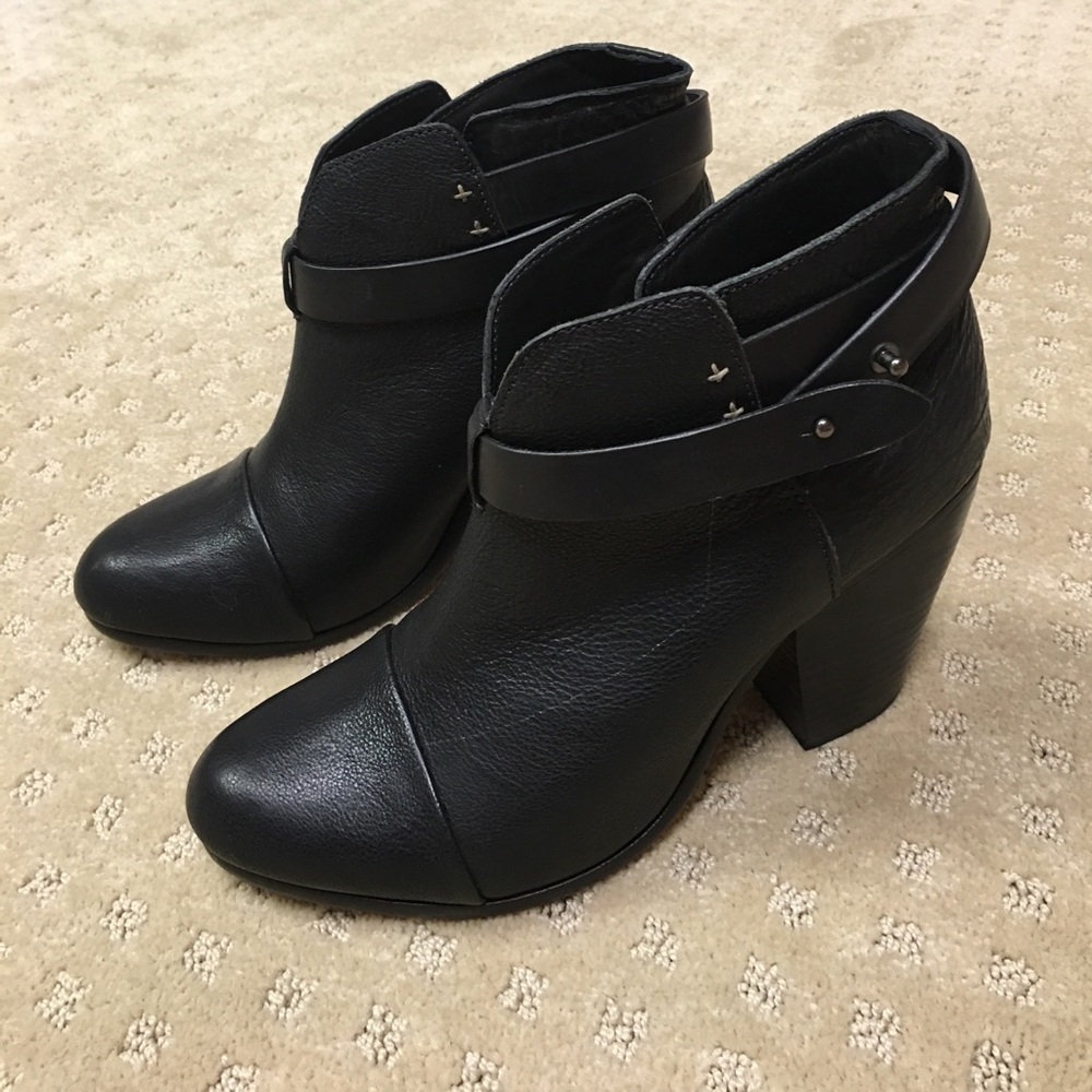 rag & bone Black Leather Ankle Booties